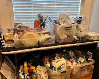 Kitchen Overview - Come and browse! Lots of new in package napkins, plates, bowls etc. Lots of full & partial bottles of cleaners. 