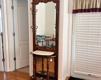 R43 - $125. Pulaski Hall Tree. Not an antique but it is vintage. Overall very good condition!