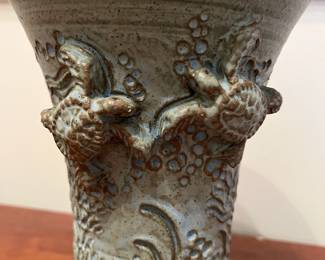 R73 - $35. L.B. Timberlake Signed Pottery. Coastal Turtles. Measures 6.75" x 8.25" tall. 