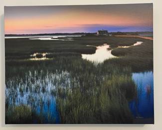 R68 - $25. Atlantic Beach Sunset Giclee on Canvas. John Pagliuca. Measures 20" x 16". 