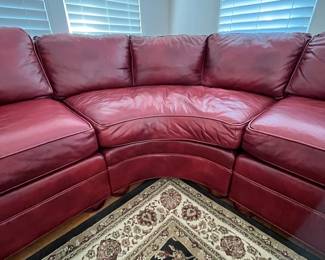 R7 - $425. Ethan Allen 3 Piece Leather Sectional. Measures 109" x 106". Does show wear on the leather but it's sturdy and no rips/holes etc. 