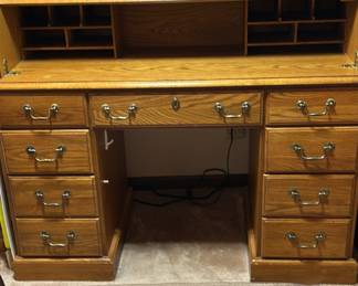 Roll top oak desk