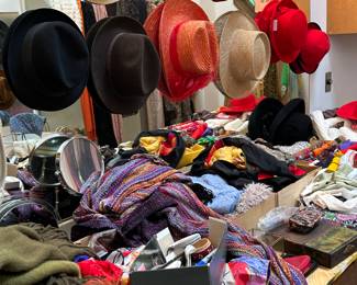 Collection of hats and scarfs
