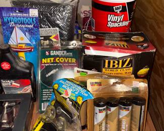 Vinyl spackling, water potty, mouse traps, fly traps