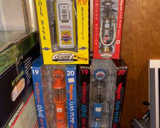 Unique new in box toy gas pumps