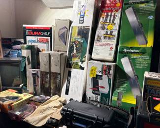 a Hunters Paradise. New in box tents, tactical gear, gun racks, cases flashlights and more.