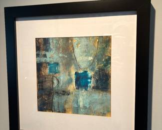 Framed wall art. Blue and green tones