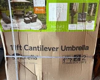 New in box Sunbrella 11ft Cantilever Umbrella