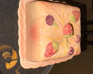 Strawberry theme butter or pastry dish