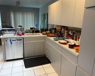 New in box appliances and kitchenware. Colorful kitchen items.