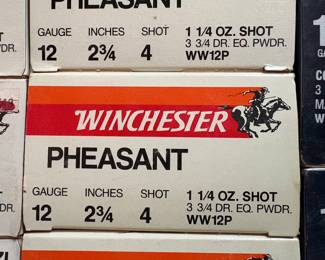 Boxes of Winchester 12 Guage ammunition for Pheasant hunting.