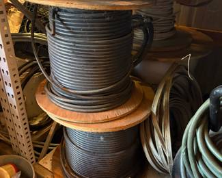 Spools of industrial cable.