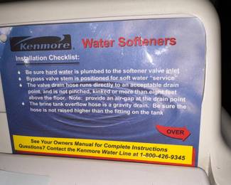 Kenmore water softener system