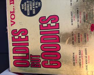 Collection of vinyl records for sale. Classic rock and roll, oldies.
