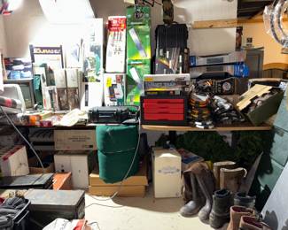 Hunting and fishing boots. New in box target trap . New in box camping tents