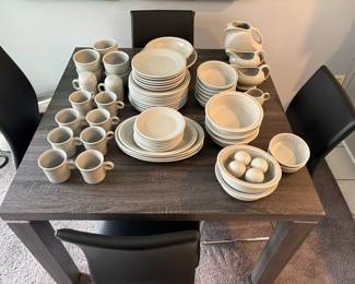 Fiesta dishes, bowls, coffee mugs, serving dishes, gravy boats, cream cups, salt and pepper shakers, and more.