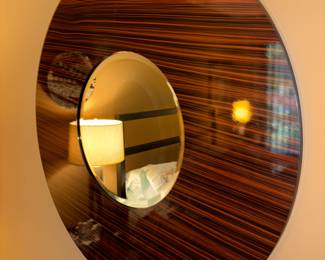 Wooden framed wall mirror