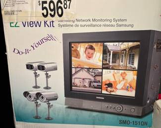 New in box Samsung Surveillance system with 4 cameras. DIY installation and 8 channel network remote monitoring system.