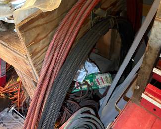 Multiple spools of wire, copper and building cable
