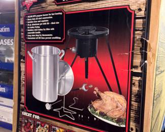 New in box. Fire burst turkey fry set