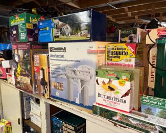 New in box butterfly feeder, Kenmore RO drinking water system. New in box camper awning.