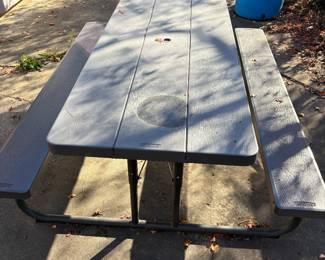 Lifetime recycled plastic picnic table.