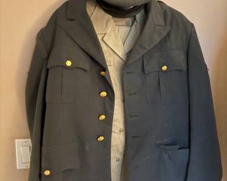 Vintage World War II army uniform and hat.