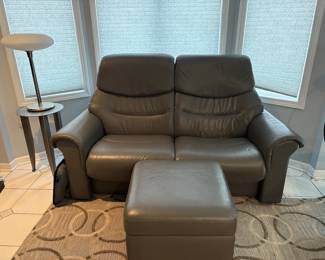 Loveseat, Side tables, table lamps. area rug for sale.