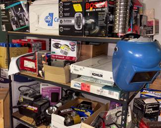 Welding masks, toilet seats, tons of bolts, nails, truck hitches,