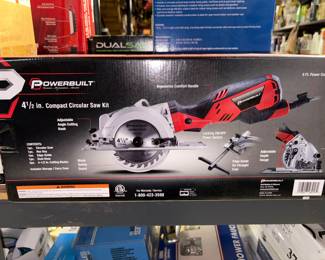 New in box Powerbuilt compact circular saw kit.