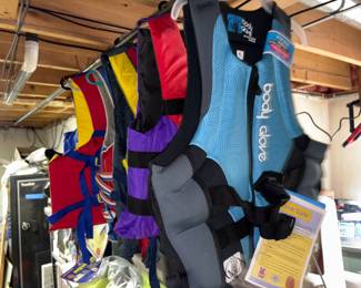 New with tags life jackets. Multiple sizes available.