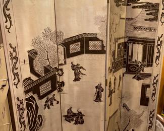 Oriental printed room partition