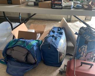 Tents, sleeping bags, stoves and tools.