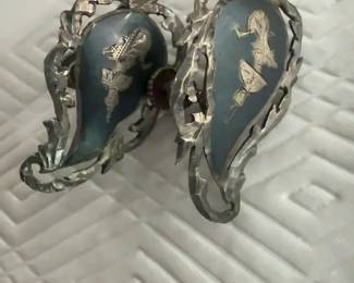Vintage 1940s Siam Sterling Silver Earrings