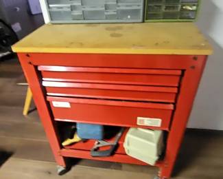 Tool Bench and Assortment of Tools