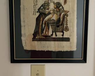 Egyptian Papyrus Framed Painting