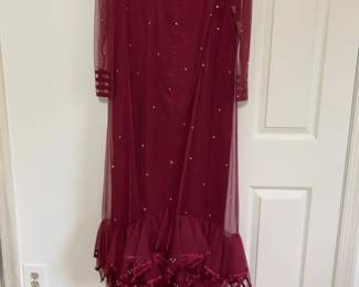 Vintage Burgundy Tulle Dress