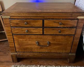 Lane Brass Campaign burl wood
