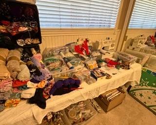 Crafting supplies and lots of fleece