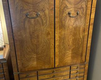 Lane Brass Campaign burl wood