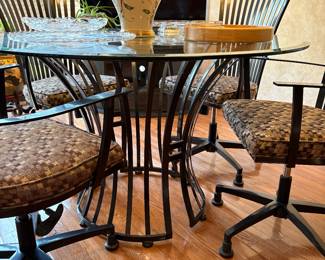 Another view of the base of the round dining table