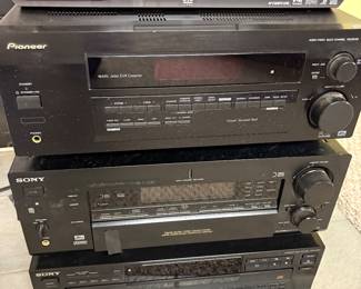 Stereo /audio equipment by Sony, JVC, and Pioneer