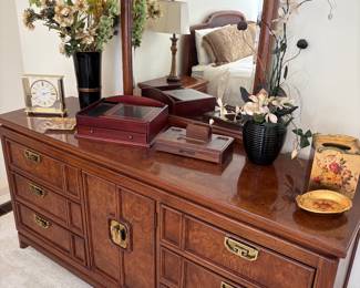 Long dresser by Thomasville with brass hardware
