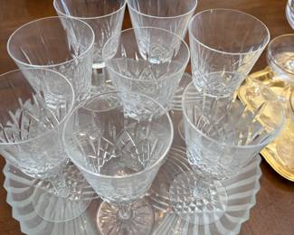 Waterford, white wine, glasses, Lismore pattern