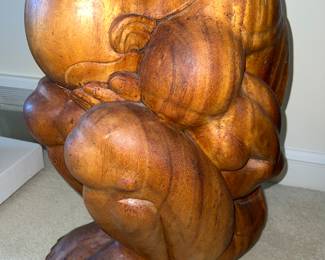 Large Format Wood Sculpted Male Nude 