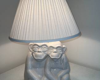 Ceramic Chimpanzee Lamp