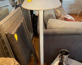 White ostrich leather floor lamp (53” tall)