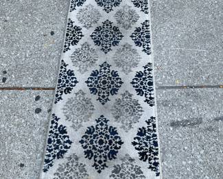 Black, gray, white runner rug (96” x 19”)
