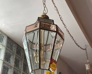Lantern style stained glass chandelier $70 + tax