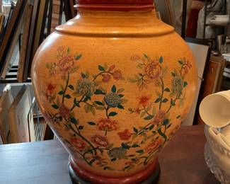 Floral ceramic table lamp (35” tall) $140 + tax